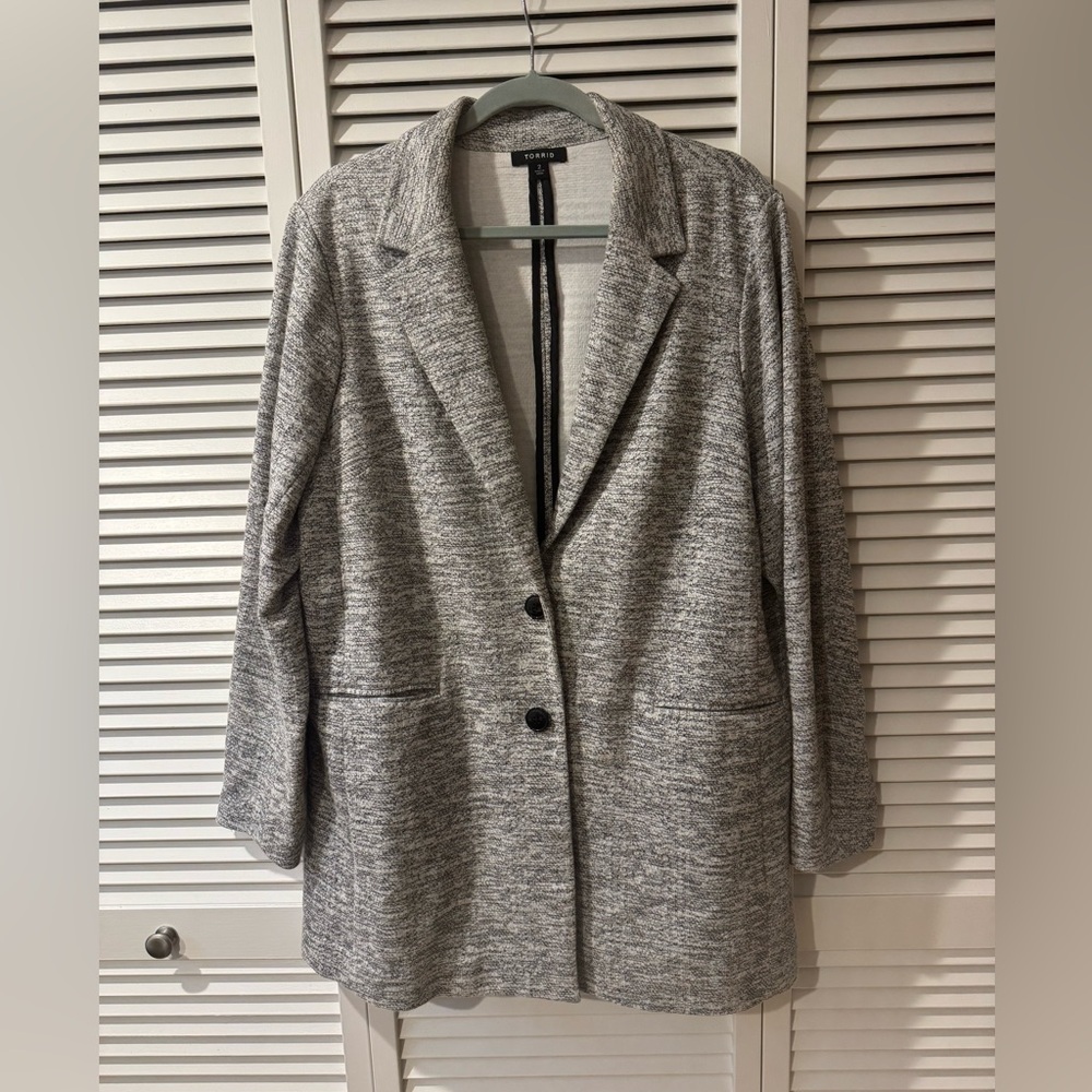 torrid Gray Marled Knit Blazer Jacket